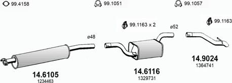 ASSO ART3369 - Система выпуска ОГ autosila-amz.com