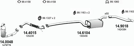 ASSO ART3366 - Система выпуска ОГ autosila-amz.com