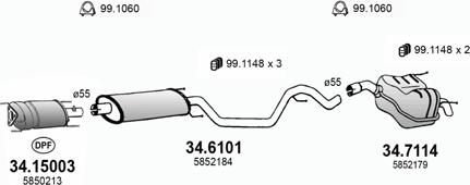 ASSO ART3305 - Система выпуска ОГ autosila-amz.com