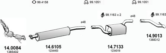 ASSO ART3388 - Система выпуска ОГ autosila-amz.com