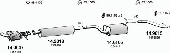 ASSO ART3375 - Система выпуска ОГ autosila-amz.com