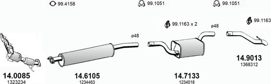 ASSO ART3373 - Система выпуска ОГ autosila-amz.com