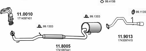 ASSO ART3294 - Система выпуска ОГ autosila-amz.com