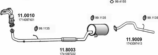 ASSO ART3295 - Система выпуска ОГ autosila-amz.com