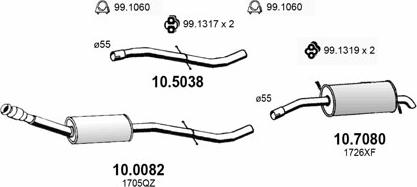 ASSO ART3252 - Система выпуска ОГ autosila-amz.com