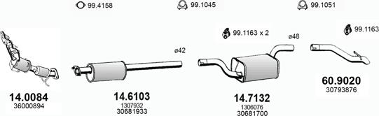 ASSO ART3756 - Система выпуска ОГ autosila-amz.com