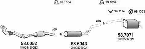 ASSO ART3766 - Система выпуска ОГ autosila-amz.com