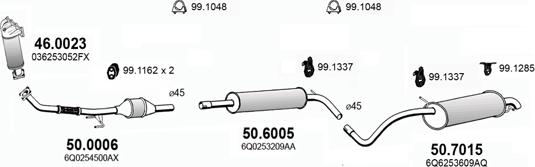 ASSO ART3784 - Система выпуска ОГ autosila-amz.com