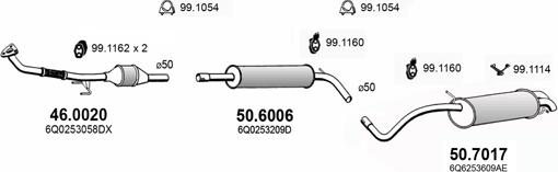 ASSO ART3725 - Система выпуска ОГ autosila-amz.com