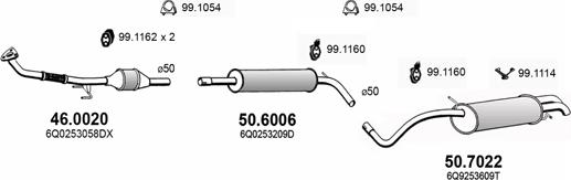 ASSO ART3726 - Система выпуска ОГ autosila-amz.com