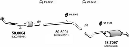 ASSO ART3775 - Система выпуска ОГ autosila-amz.com