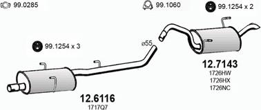 ASSO ART2990 - Система выпуска ОГ autosila-amz.com