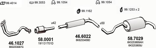 ASSO ART2949 - Система выпуска ОГ autosila-amz.com