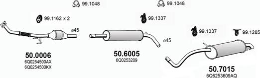 ASSO ART2952 - Система выпуска ОГ autosila-amz.com