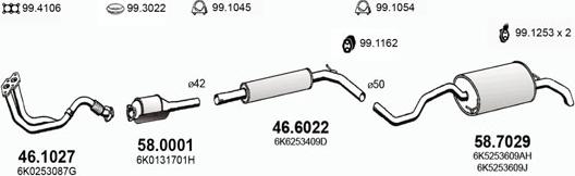 ASSO ART2918 - Система выпуска ОГ autosila-amz.com