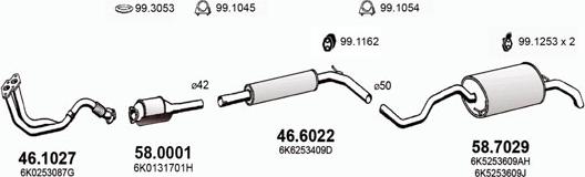 ASSO ART2912 - Система выпуска ОГ autosila-amz.com