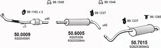 ASSO ART2924 - Система выпуска ОГ autosila-amz.com