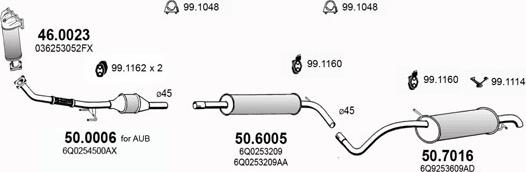 ASSO ART2925 - Система выпуска ОГ autosila-amz.com