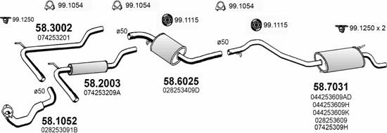 ASSO ART2596 - Система выпуска ОГ autosila-amz.com