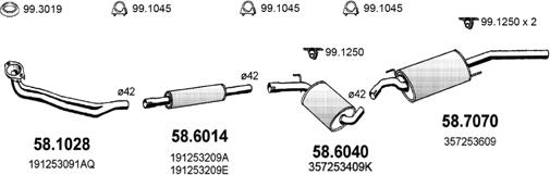 ASSO ART2528 - Система выпуска ОГ autosila-amz.com