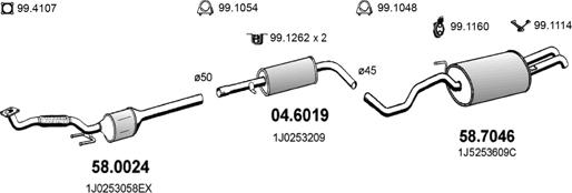 ASSO ART2579 - Система выпуска ОГ autosila-amz.com