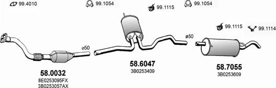 ASSO ART2654 - Система выпуска ОГ autosila-amz.com