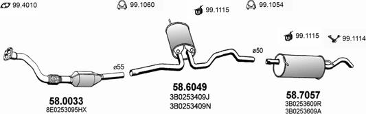 ASSO ART2655 - Система выпуска ОГ autosila-amz.com