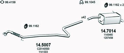 ASSO ART2864 - Система выпуска ОГ autosila-amz.com