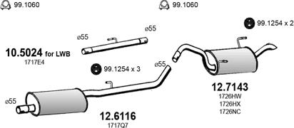 ASSO ART2801 - Система выпуска ОГ autosila-amz.com