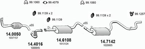 ASSO ART2885 - Система выпуска ОГ autosila-amz.com