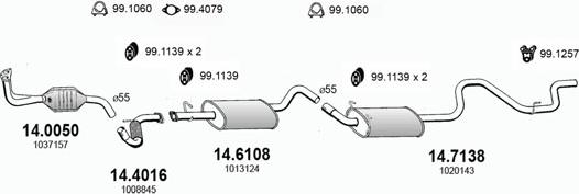 ASSO ART2881 - Система выпуска ОГ autosila-amz.com