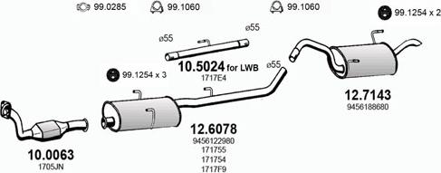 ASSO ART2827 - Система выпуска ОГ autosila-amz.com