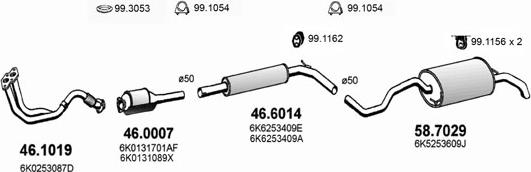 ASSO ART2351 - Система выпуска ОГ autosila-amz.com