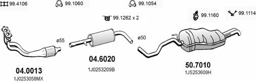 ASSO ART2366 - Система выпуска ОГ autosila-amz.com