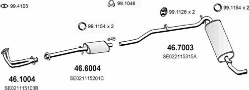 ASSO ART2304 - Система выпуска ОГ autosila-amz.com