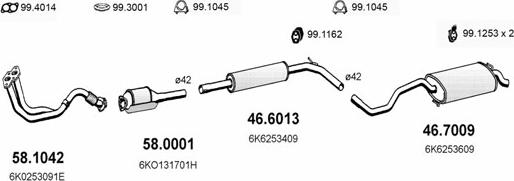 ASSO ART2324 - Система выпуска ОГ autosila-amz.com