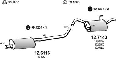 ASSO ART2792 - Система выпуска ОГ autosila-amz.com