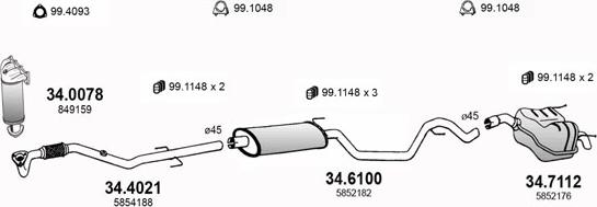 ASSO ART2749 - Система выпуска ОГ autosila-amz.com