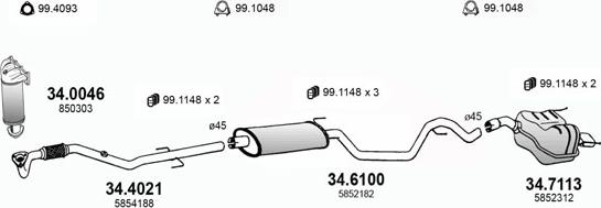 ASSO ART2750 - Система выпуска ОГ autosila-amz.com