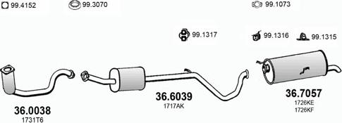 ASSO ART2783 - Система выпуска ОГ autosila-amz.com