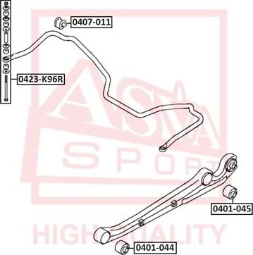 ASVA 0401-044 - САЙЛЕНТБЛОК ЗАДНЕГО ПРОДОЛЬНОГО РЫЧАГА ПЕРЕДНИЙ autosila-amz.com