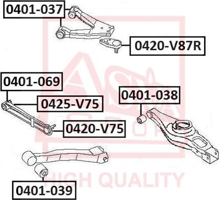 ASVA 0420-V87R - Шаровая опора, несущий / направляющий шарнир autosila-amz.com