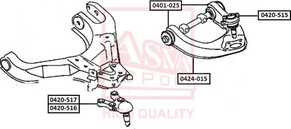 ASVA 0420-515 - Шаровая опора, несущий / направляющий шарнир autosila-amz.com