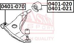 ASVA 0401-020 - Сайлентблок, рычаг подвески колеса autosila-amz.com