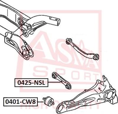 ASVA 0401-CW8 - Сайлентблок заднего продольного рычага ушастый ASVA autosila-amz.com