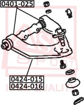 ASVA 0424-016 - Рычаг подвески колеса autosila-amz.com