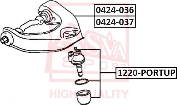 ASVA 1220-PORTUP - Шаровая опора, несущий / направляющий шарнир autosila-amz.com