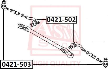 ASVA 0421-502 - Наконечник рулевой тяги, шарнир autosila-amz.com