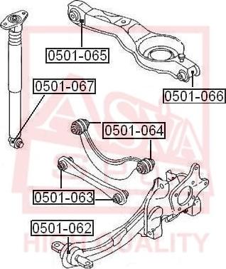 ASVA 0501-066 - Сайлентблок, рычаг подвески колеса autosila-amz.com