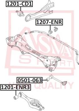 ASVA 0501-063 - Сайлентблок, рычаг подвески колеса autosila-amz.com